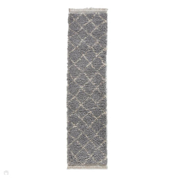 Boho 5413 Modern Moroccan Berber Soft Plush Shaggy Grey Runner-Think Rugs-Rug Love - The Most Loved Rug Store
